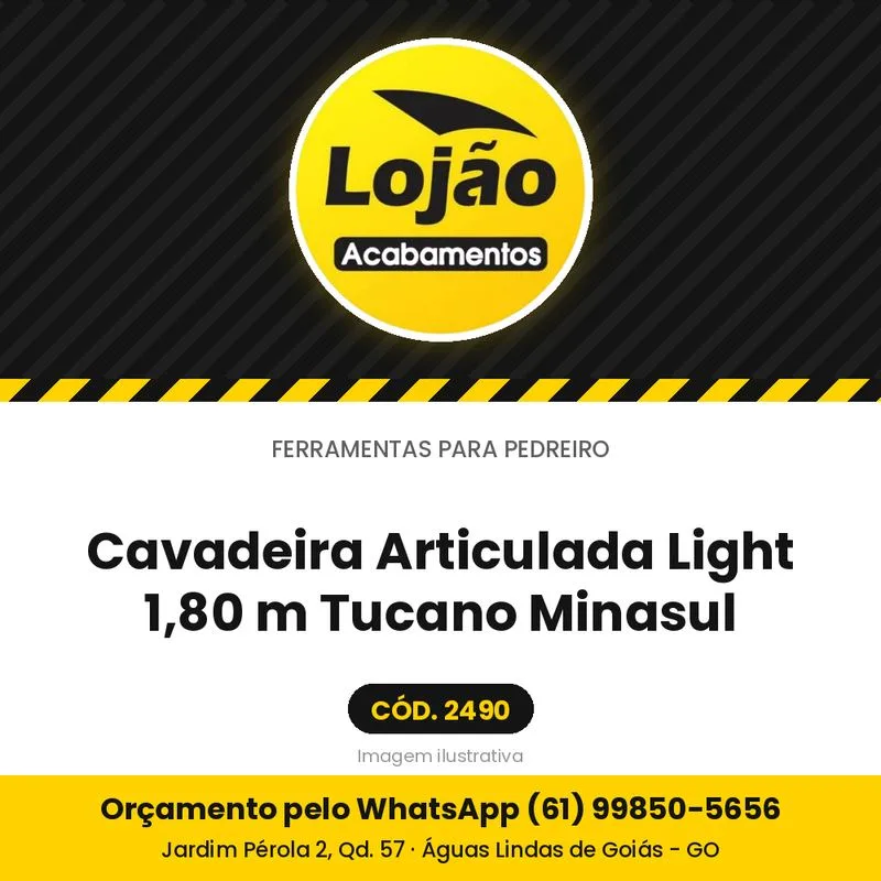 Cavadeira Articulada Light 1,80 m Tucano Minasul