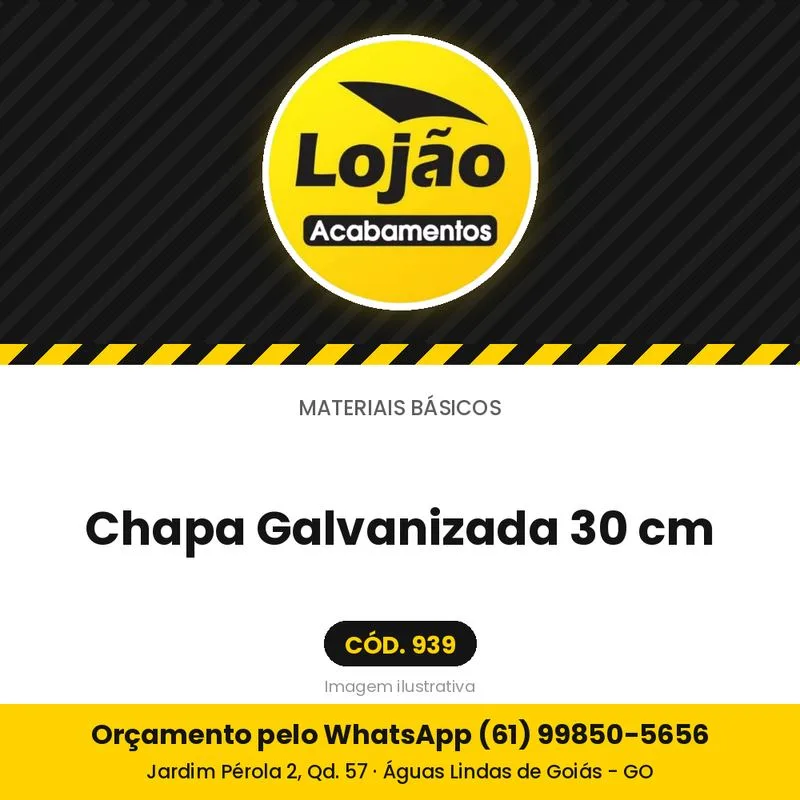 Chapa Galvanizada 30 cm