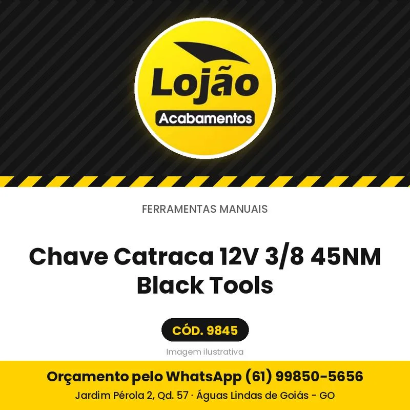 Chave Catraca 12V 3/8 45NM Black Tools