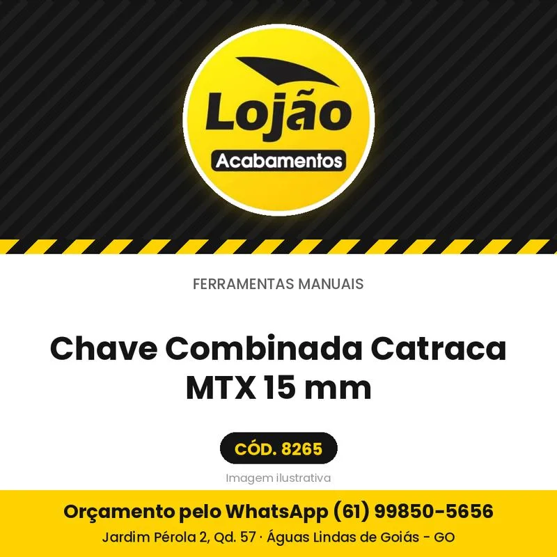 Chave Combinada Catraca MTX 15 mm