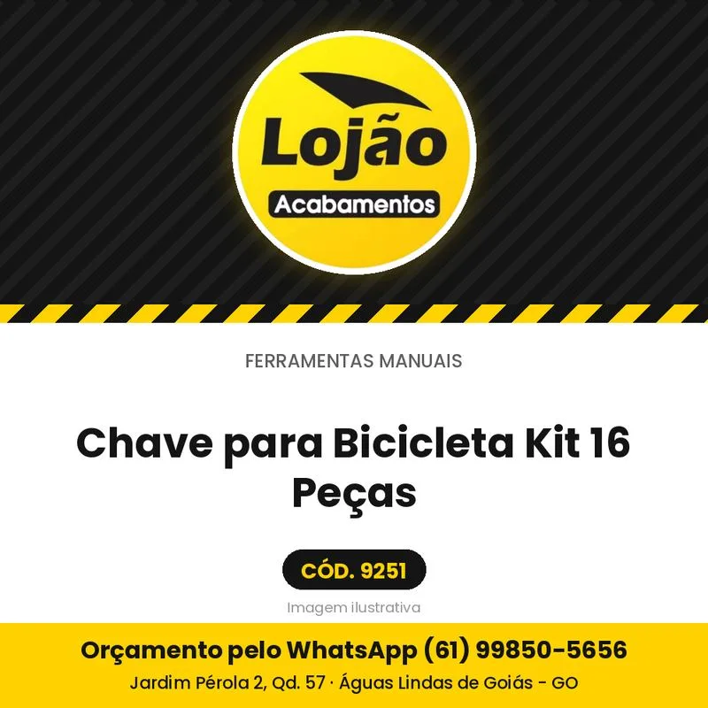 Chave para Bicicleta Kit 16 Peças