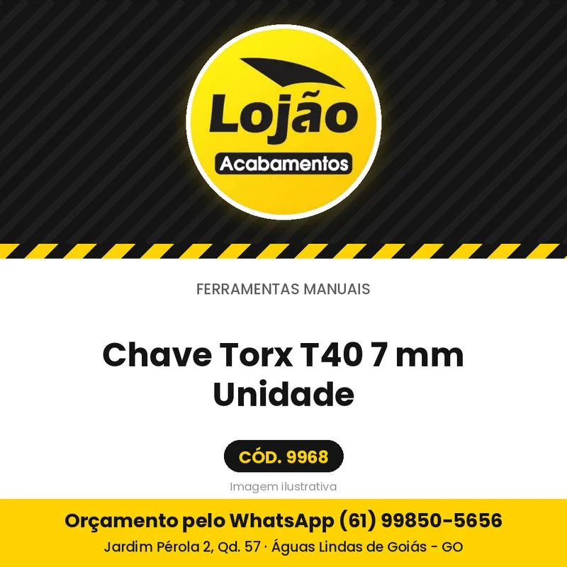 Chave Torx T40 7 mm Unidade