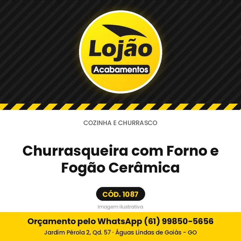 Churrasqueira com Forno e Fogão Cerâmica