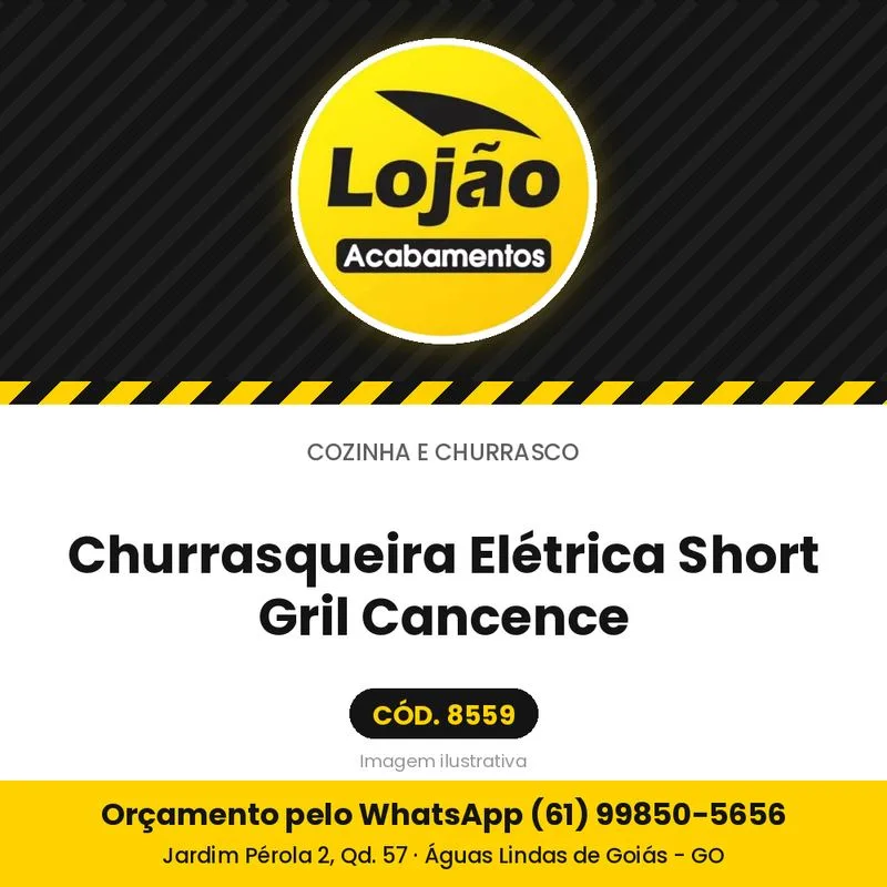 Churrasqueira Elétrica Short Gril Cancence