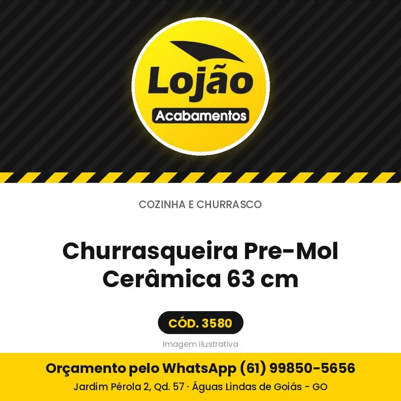 Churrasqueira Pre-Mol Cerâmica 63 cm