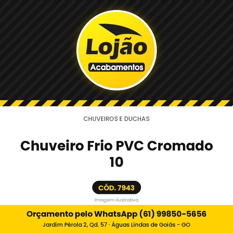 Chuveiro Frio PVC Cromado 10