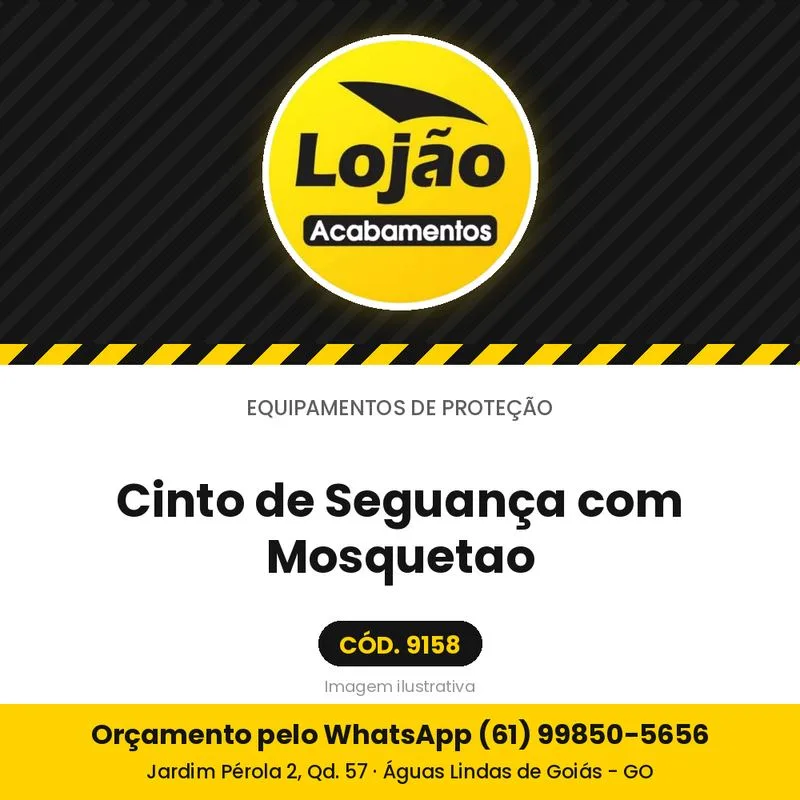 Cinto de Seguança com Mosquetao