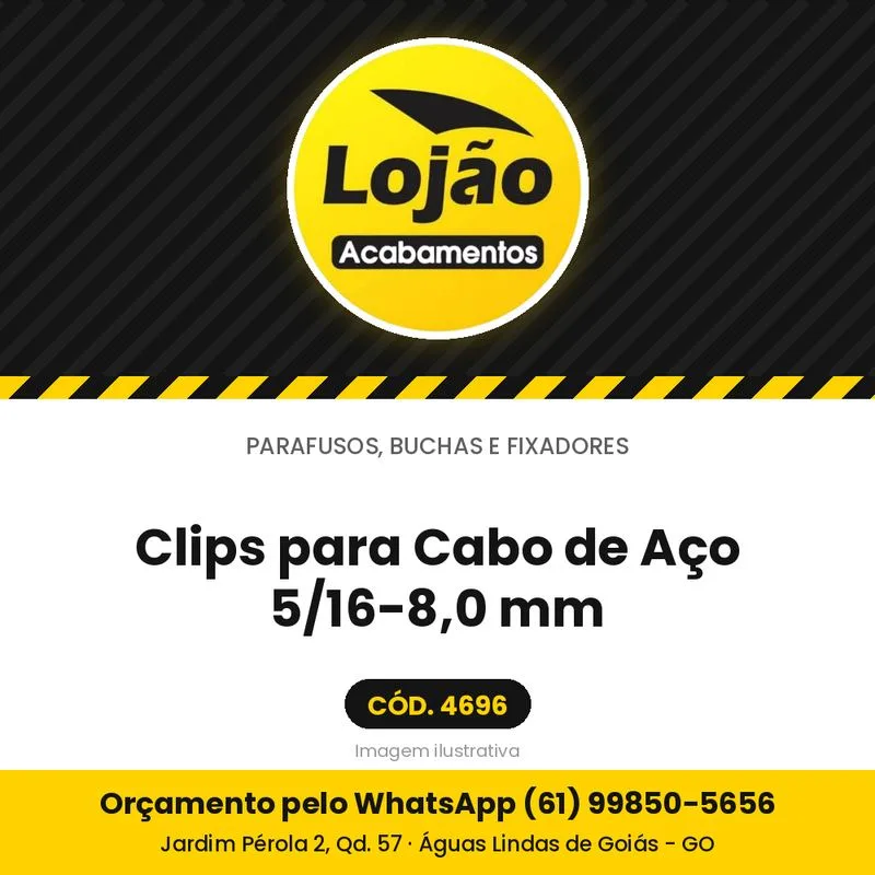 Clips para Cabo de Aço 5/16-8,0 mm