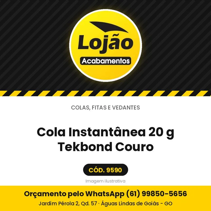 Cola Instantânea 20 g Tekbond Couro