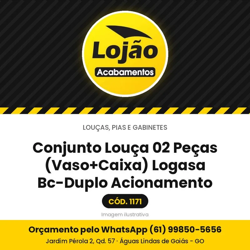 Conjunto Louça 02 Peças (Vaso+Caixa) Logasa Bc-Duplo Acionamento