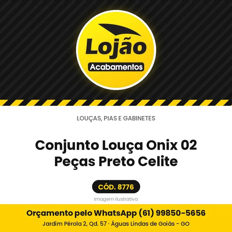 Conjunto Louça Onix 02 Peças Preto Celite
