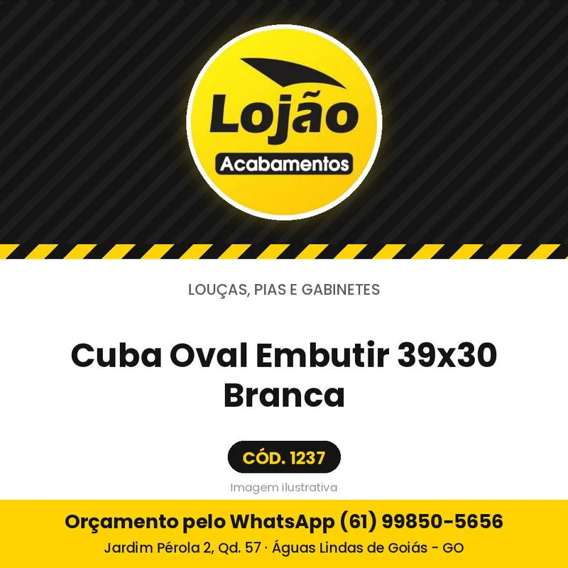 Cuba Oval Embutir 39x30 Branca