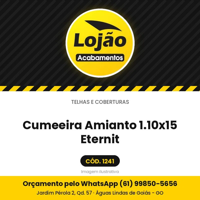 Cumeeira Amianto 1.10x15 Eternit