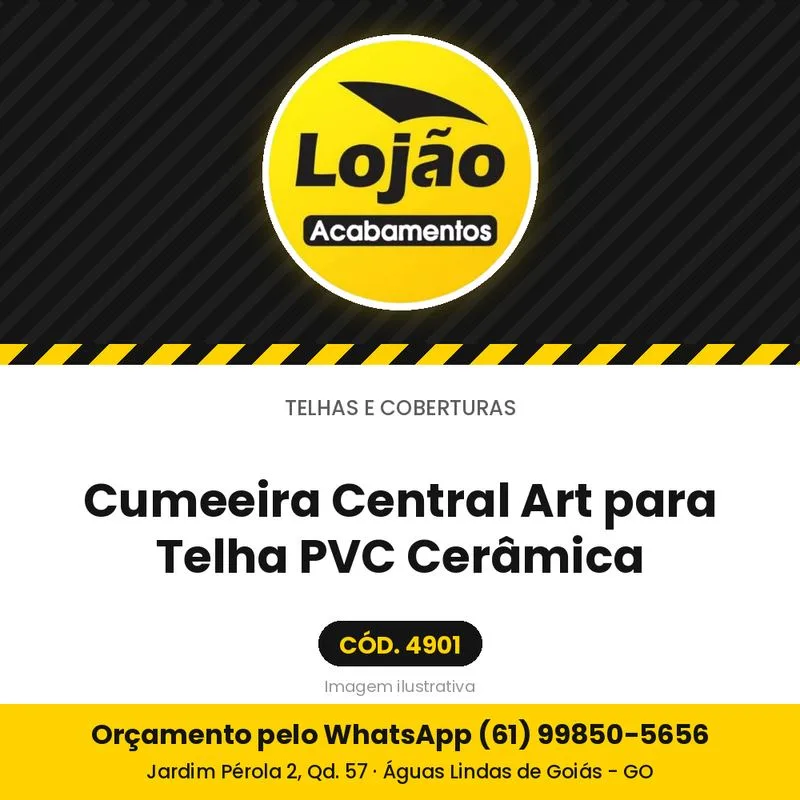 Cumeeira Central Art para Telha PVC Cerâmica