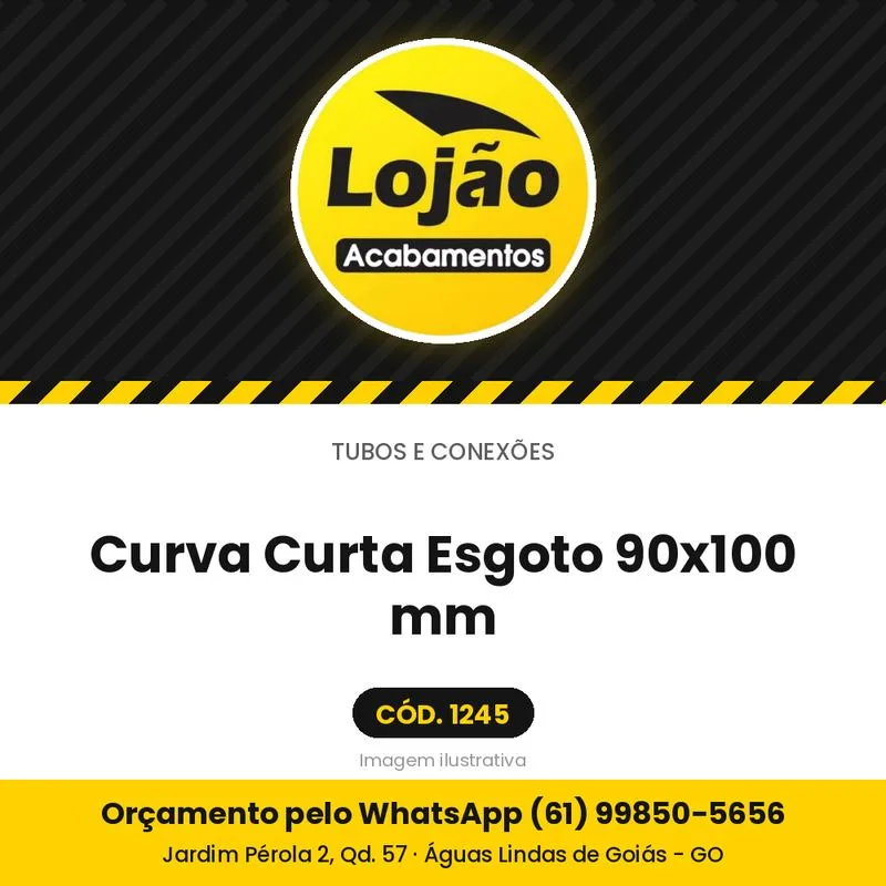Curva Curta Esgoto 90x100 mm