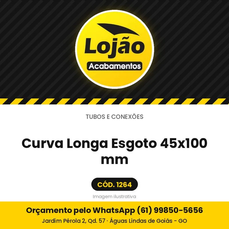 Curva Longa Esgoto 45x100 mm