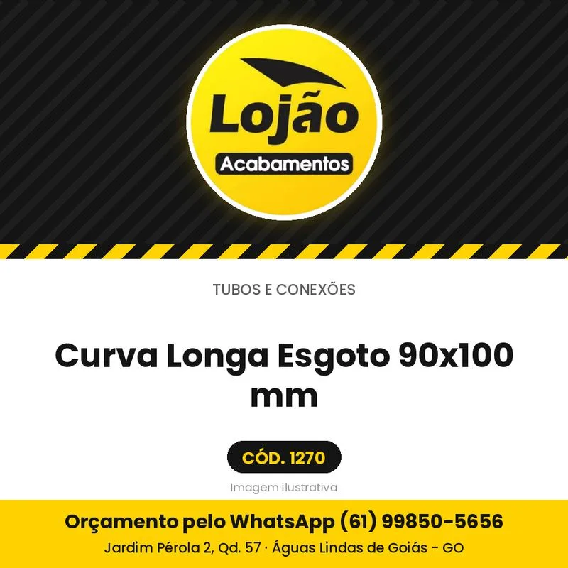 Curva Longa Esgoto 90x100 mm