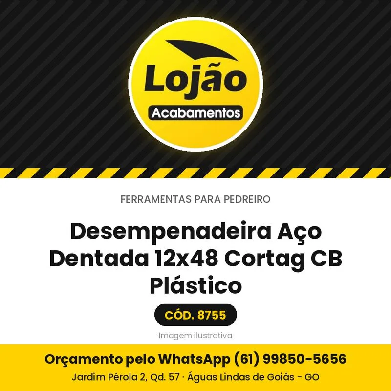 Desempenadeira Aço Dentada 12x48 Cortag CB Plástico