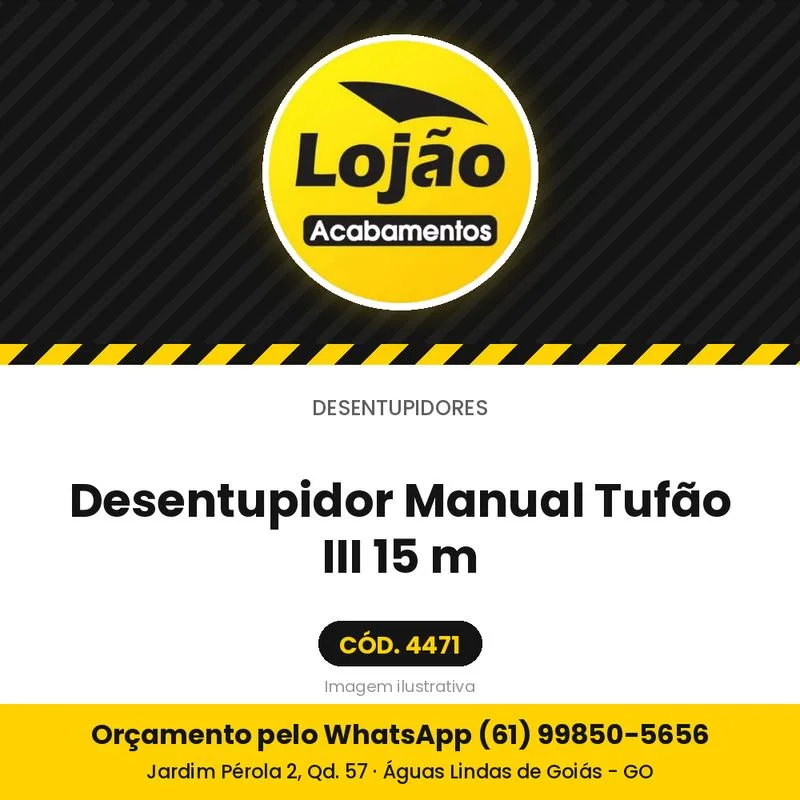 Desentupidor Manual Tufão III 15 m