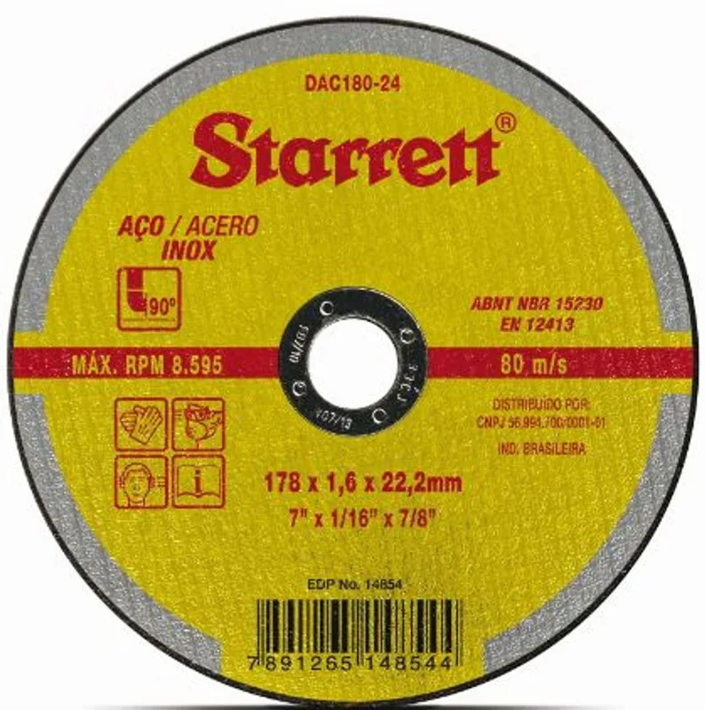 Disco Abrasivo de Corte 178mmx1,60mm - 7" Disco Abrasivo de Corte 178mmx1,60mm - 7"