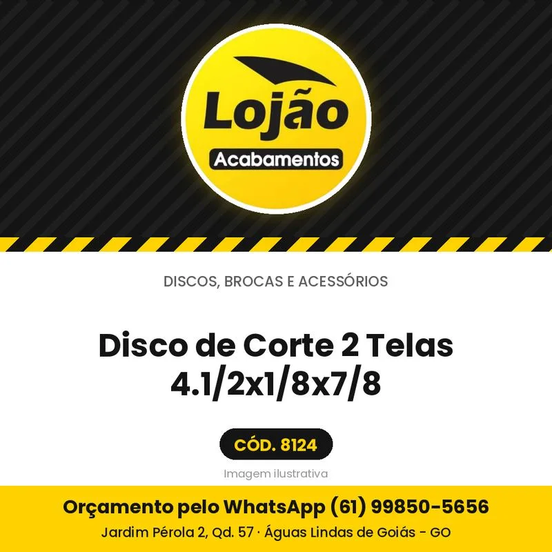 Disco de Corte 2 Telas 4.1/2x1/8x7/8