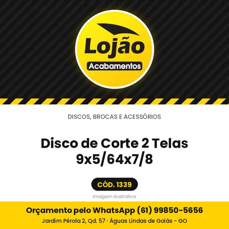 Disco de Corte 2 Telas 9x5/64x7/8
