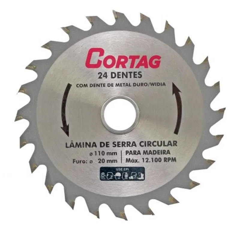 Disco de Serra Circular 110mm 24 Dentes