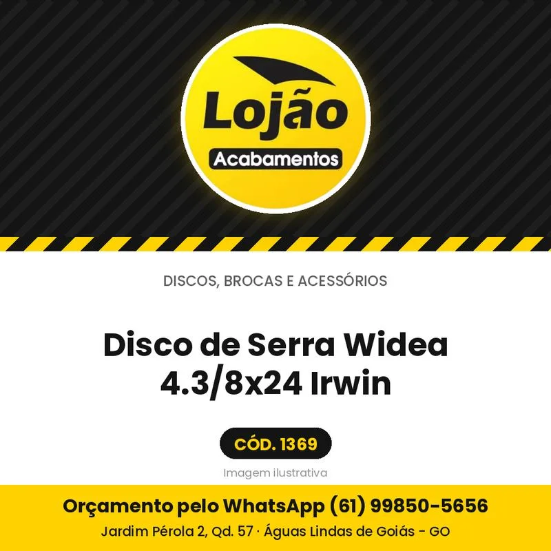 Disco de Serra Widea 4.3/8x24 Irwin