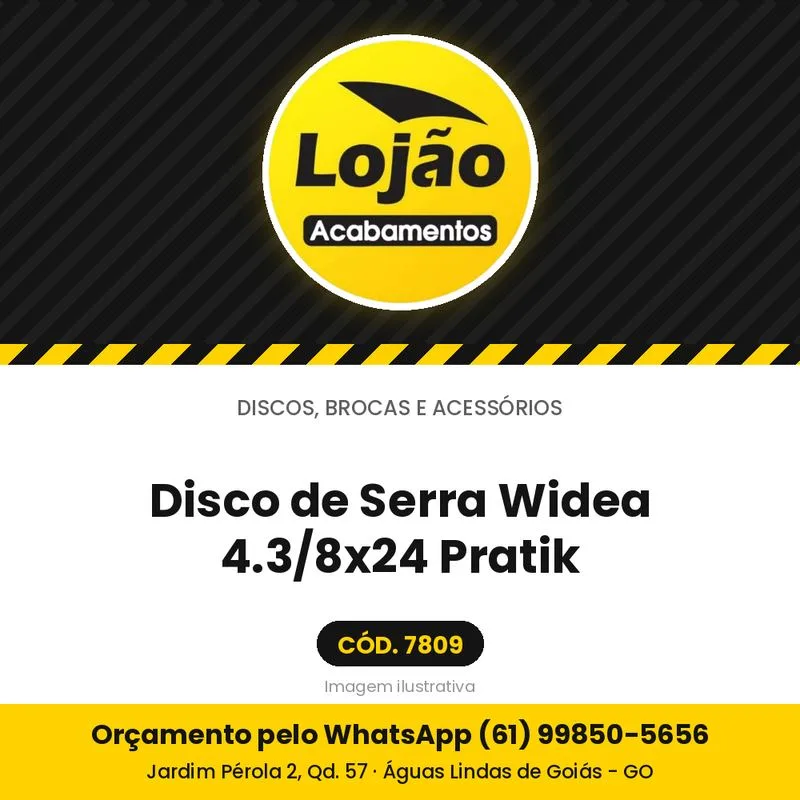 Disco de Serra Widea 4.3/8x24 Pratik