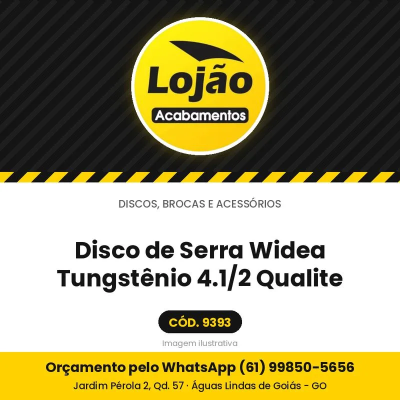 Disco de Serra Widea Tungstênio 4.1/2 Qualite