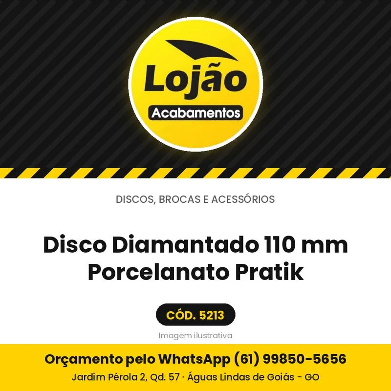 Disco Diamantado 110 mm Porcelanato Pratik