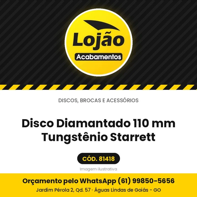 Disco Diamantado 110 mm Tungstênio Starrett
