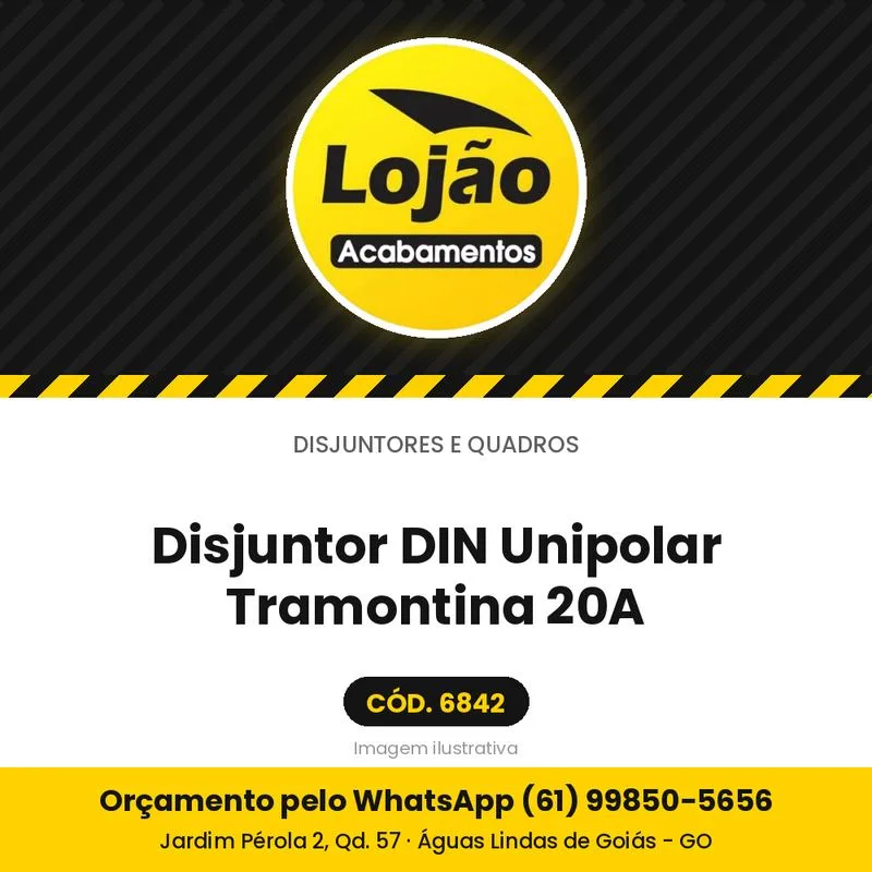 Disjuntor DIN Unipolar Tramontina 20A