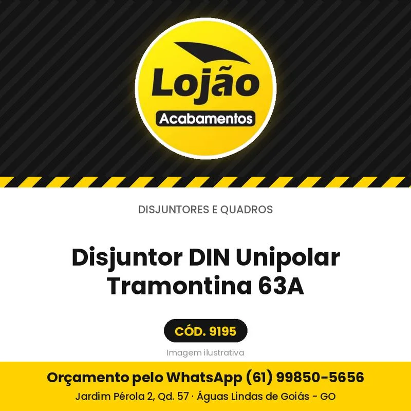 Disjuntor DIN Unipolar Tramontina 63A