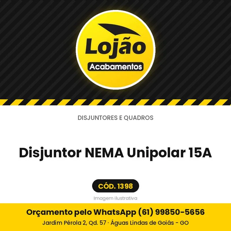 Disjuntor NEMA Unipolar 15A