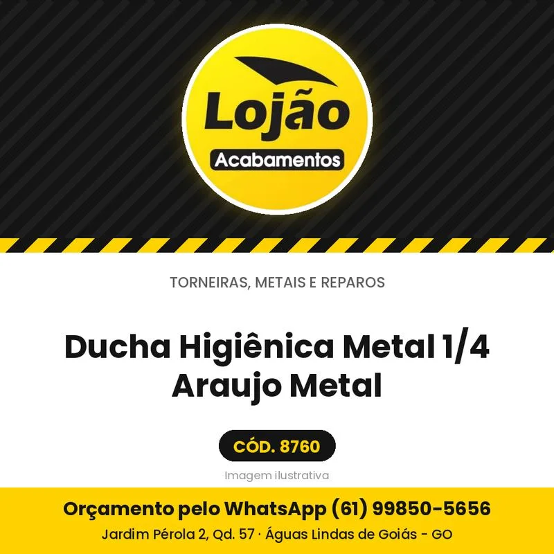 Ducha Higiênica Metal 1/4 Araujo Metal