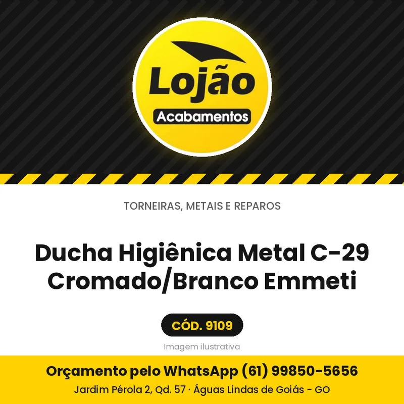 Ducha Higiênica Metal C-29 Cromado/Branco Emmeti