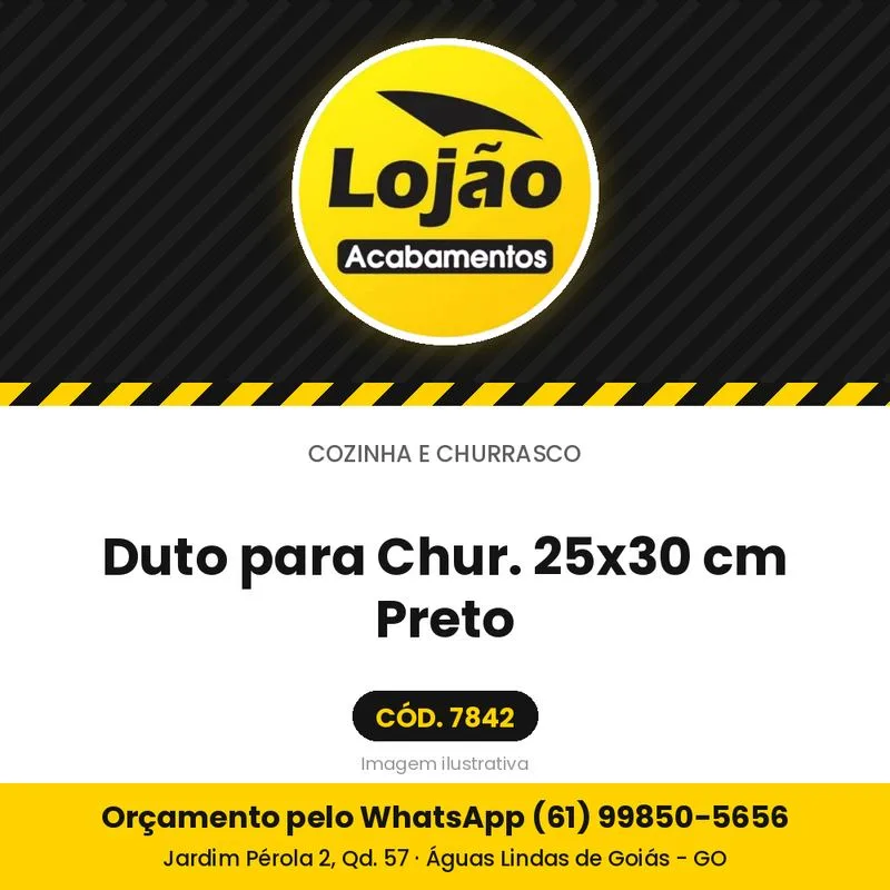 Duto para Chur. 25x30 cm Preto
