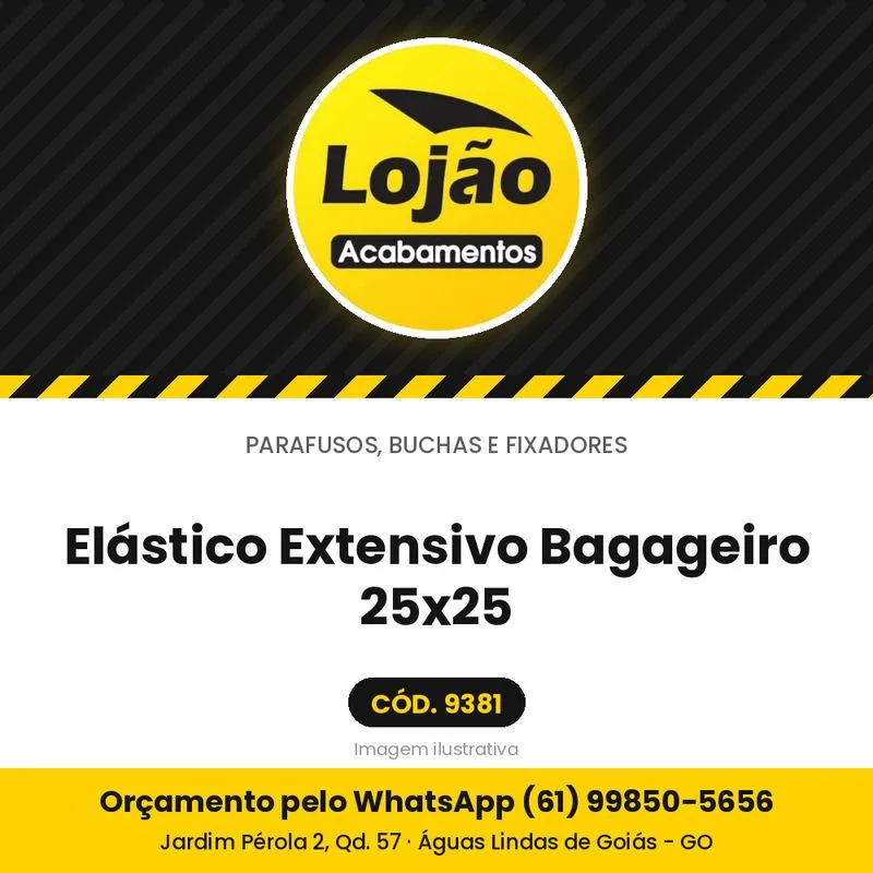 Elástico Extensivo Bagageiro 25x25