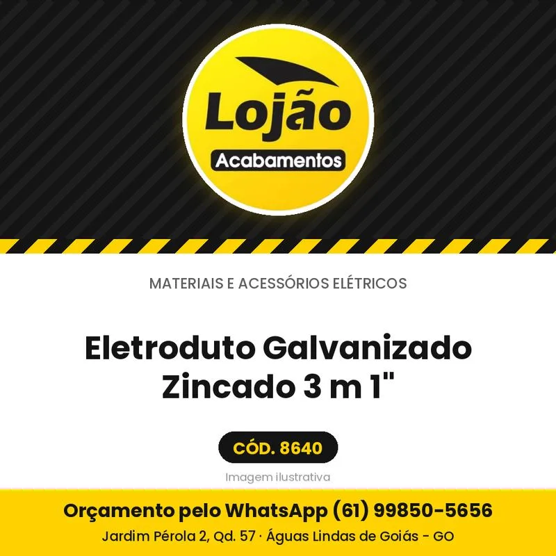 Eletroduto Galvanizado Zincado 3 m 1"