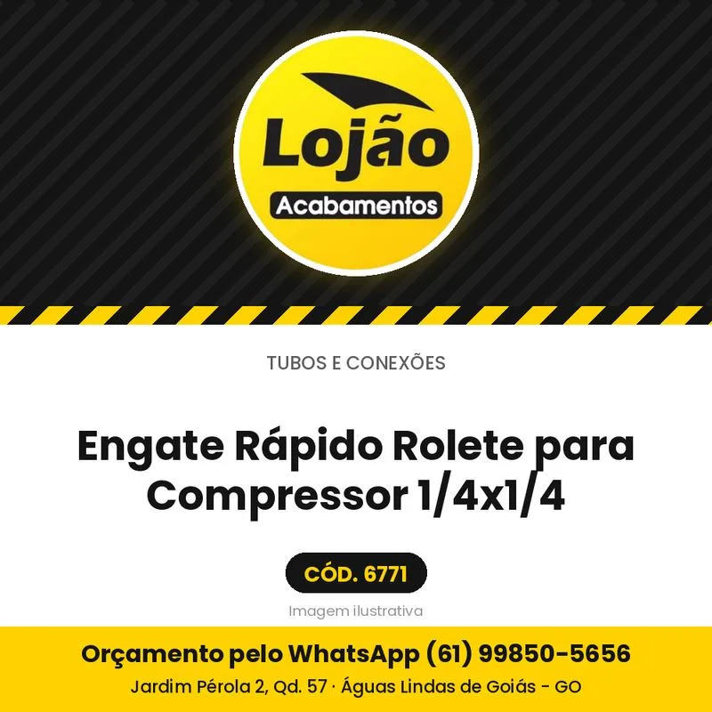 Engate Rápido Rolete para Compressor 1/4x1/4