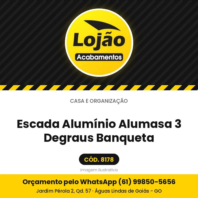 Escada Alumínio Alumasa 3 Degraus Banqueta