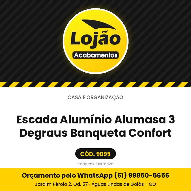 Escada Alumínio Alumasa 3 Degraus Banqueta Confort