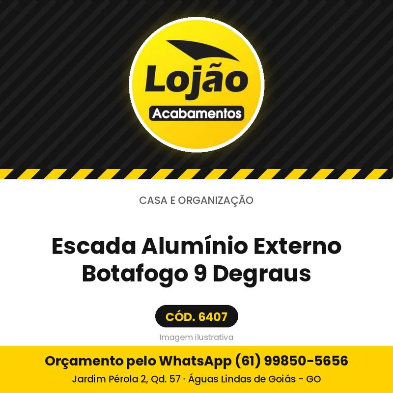 Escada Alumínio Externo Botafogo 9 Degraus