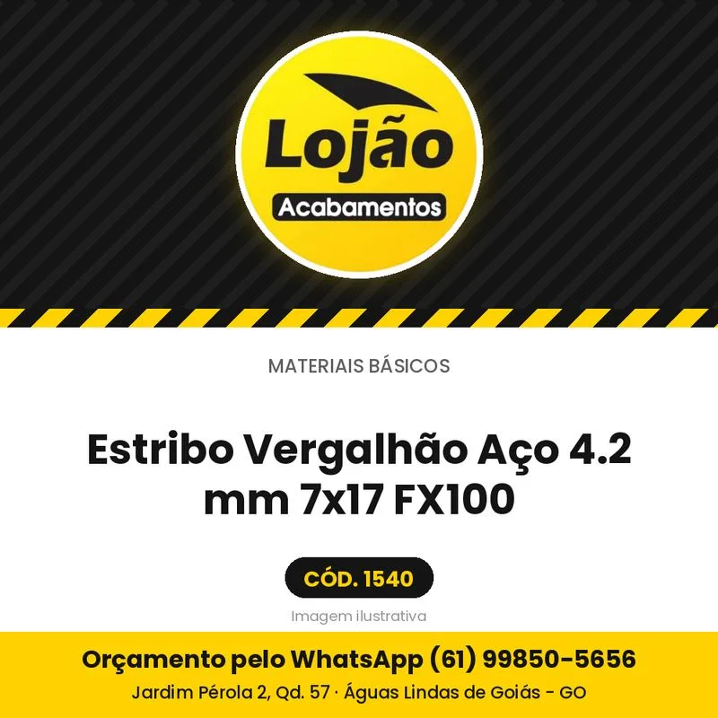 Estribo Vergalhão Aço 4.2 mm 7x17 FX100