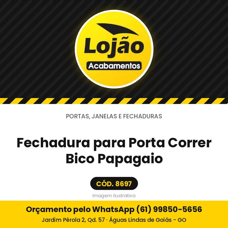 Fechadura para Porta Correr Bico Papagaio