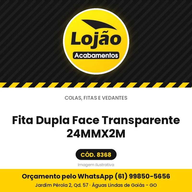 Fita Dupla Face Transparente 24MMX2M