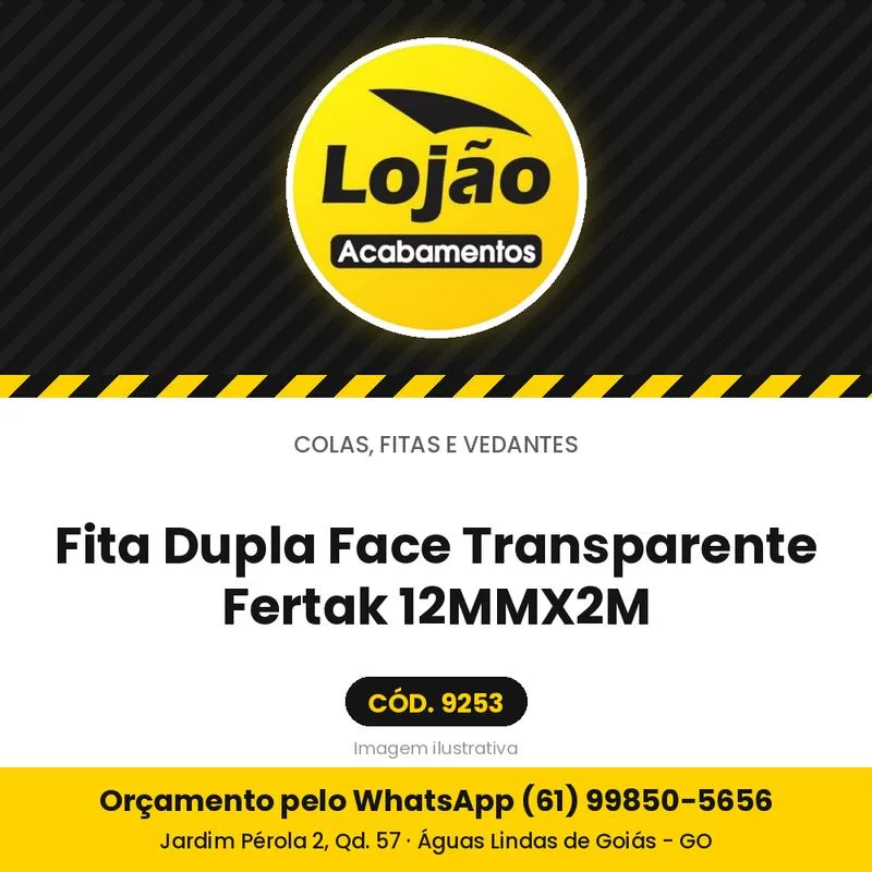 Fita Dupla Face Transparente Fertak 12MMX2M