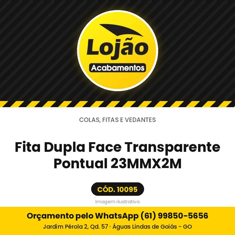 Fita Dupla Face Transparente Pontual 23MMX2M