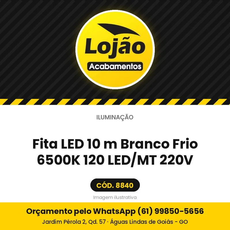 Fita LED 10 m Branco Frio 6500K 120 LED/MT 220V